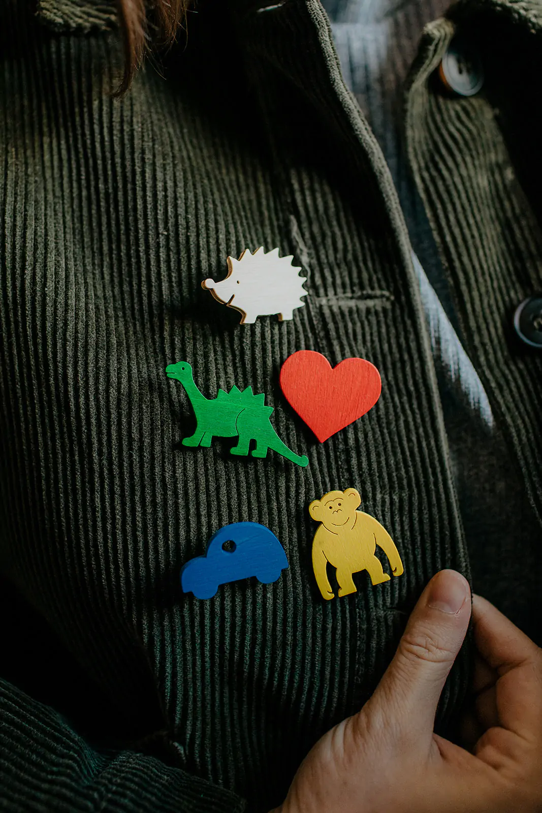 Button Affe gelb